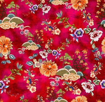 花卉印花华亿平台图片