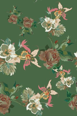 花卉印花华亿平台图片