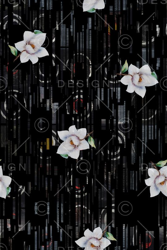 几何花卉印花华亿平台图片