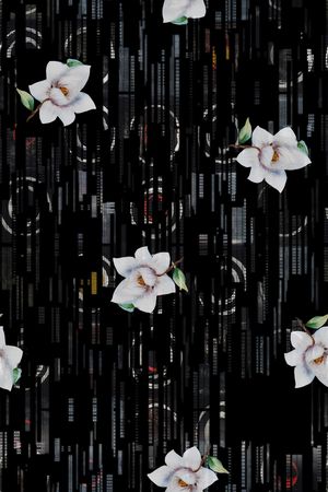 几何花卉印花华亿平台图片