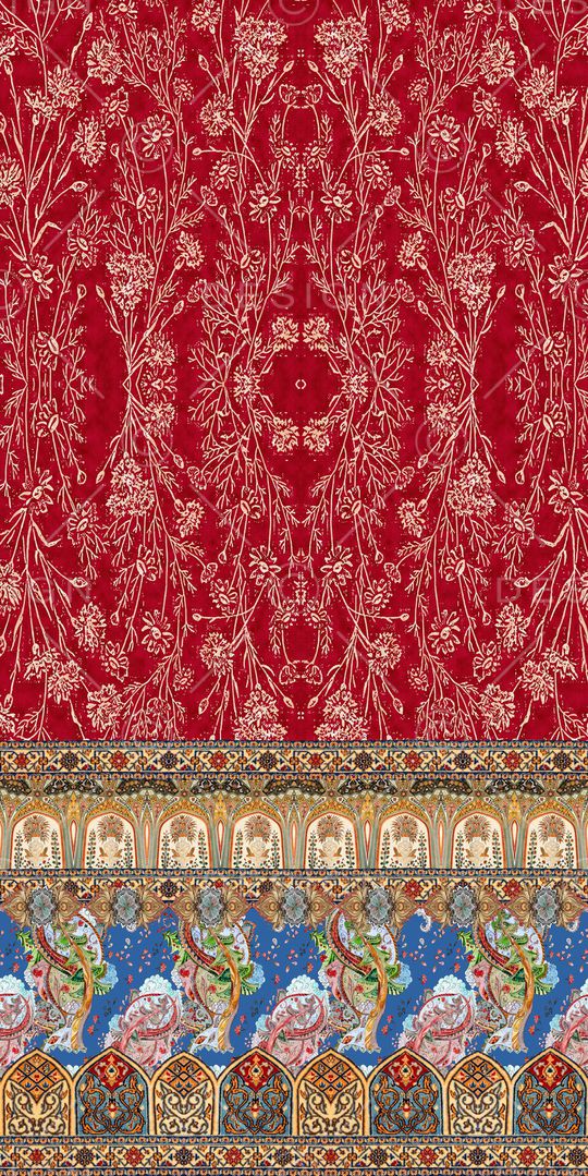 民族花卉印花华亿平台图片