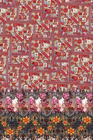 民族花卉印花华亿平台图片