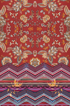 民族花卉印花华亿平台图片