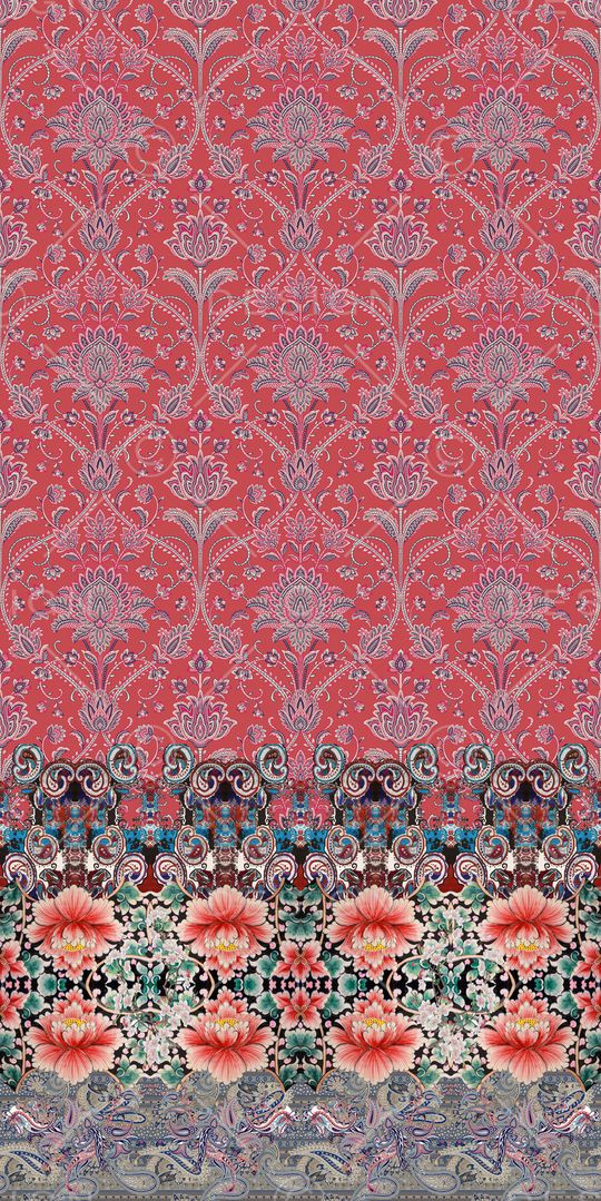 民族花卉印花华亿平台图片