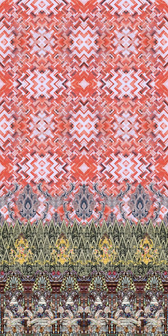 民族花卉印花华亿平台图片