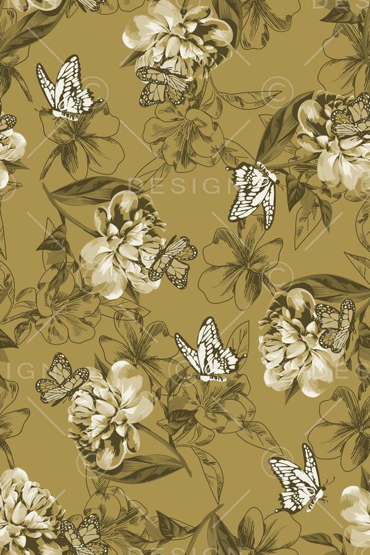 花卉蝴蝶印花华亿平台图片