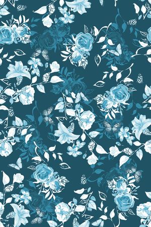 花卉蝴蝶印花华亿平台图片