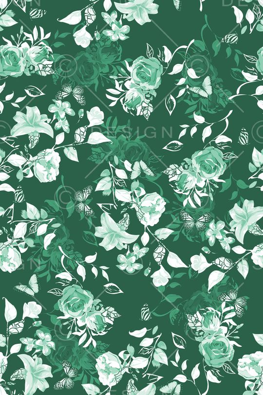 花卉蝴蝶印花华亿平台图片