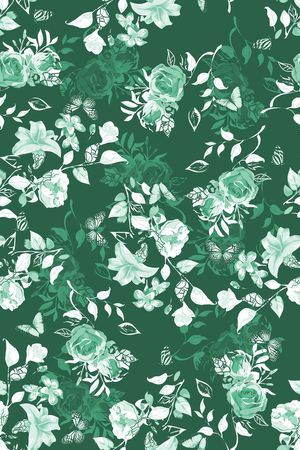 花卉蝴蝶印花华亿平台图片