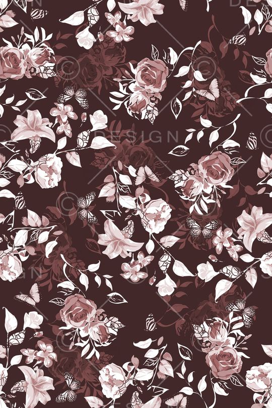 花卉蝴蝶印花华亿平台图片