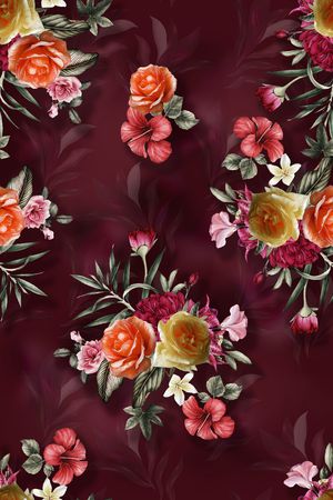 花卉印花华亿平台图片