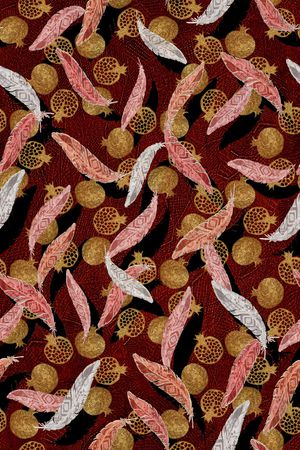 羽毛印花华亿平台图片