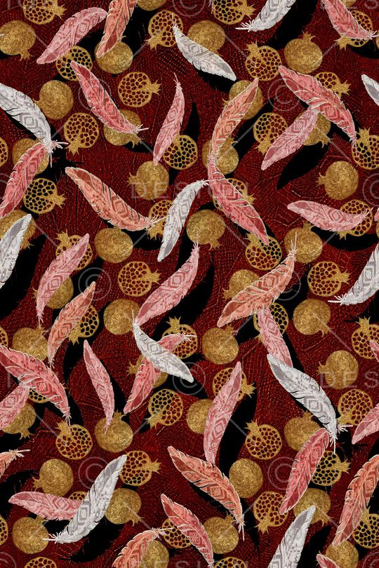 羽毛印花华亿平台图片