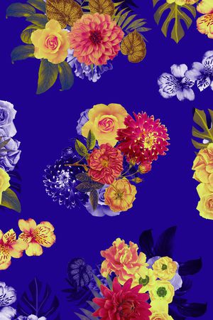 彩底花卉印花华亿平台图片