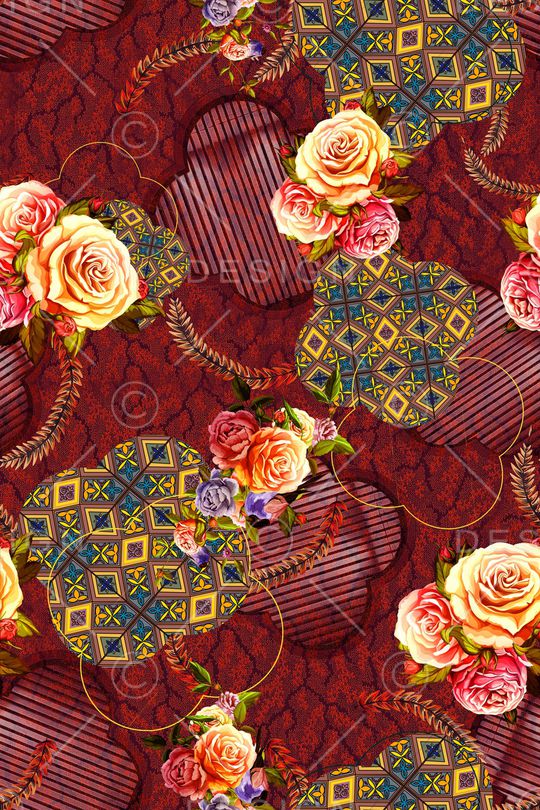 花卉印花华亿平台图片