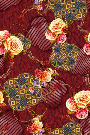 花卉印花华亿平台图片