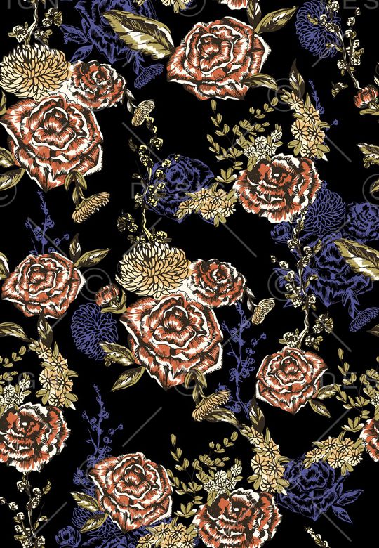 花卉印花华亿平台图片