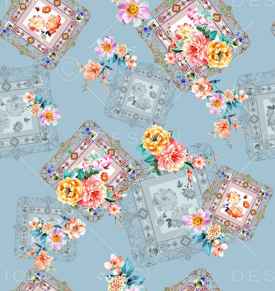 连衣裙印花华亿平台图片