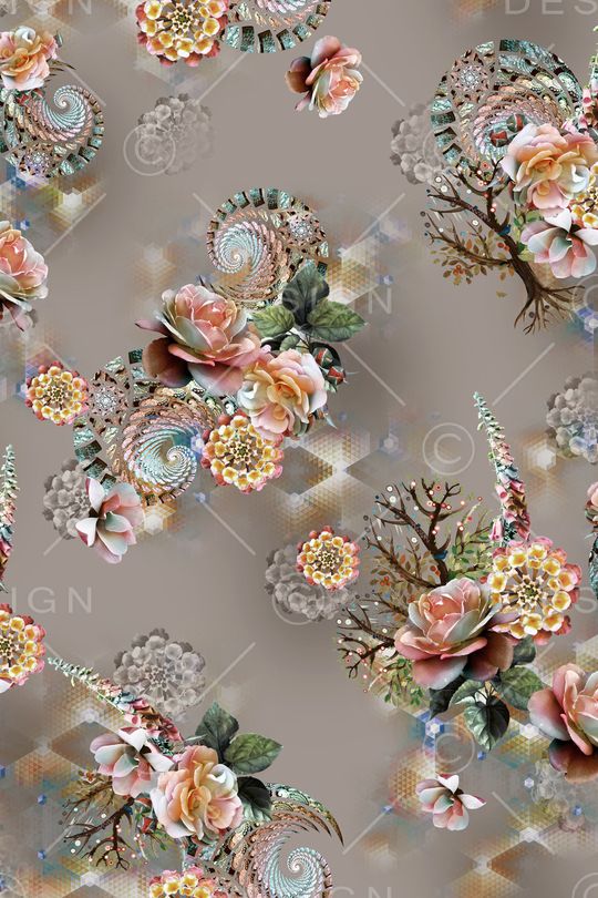 树枝印花华亿平台图片