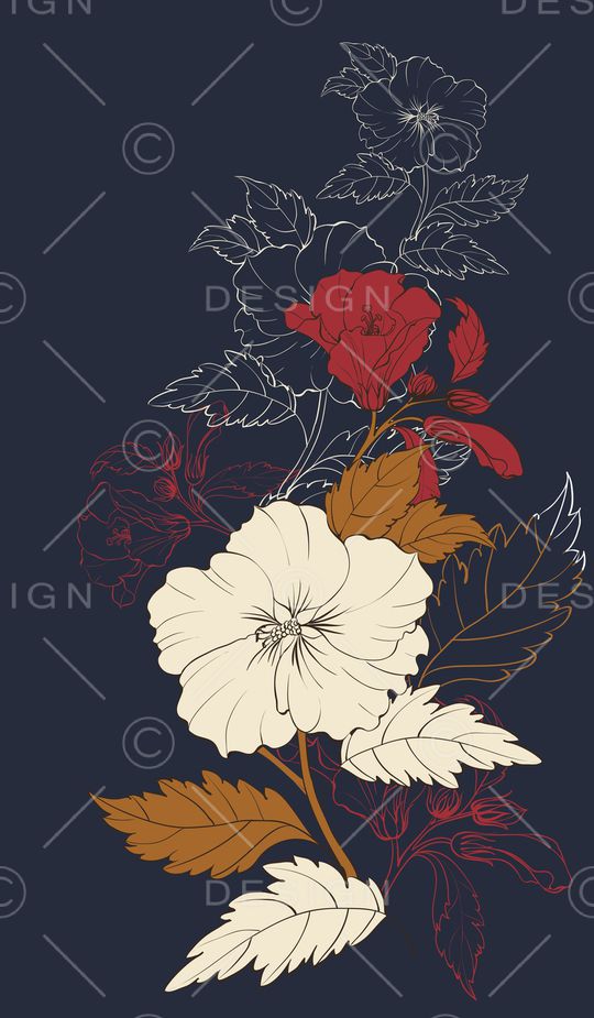 彩底花卉印花华亿平台图片