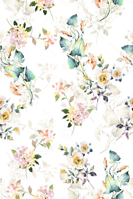 清爽底花卉印花华亿平台图片