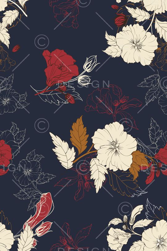 彩底花卉印花华亿平台图片