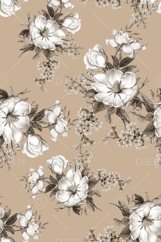 清爽底花卉印花华亿平台图片