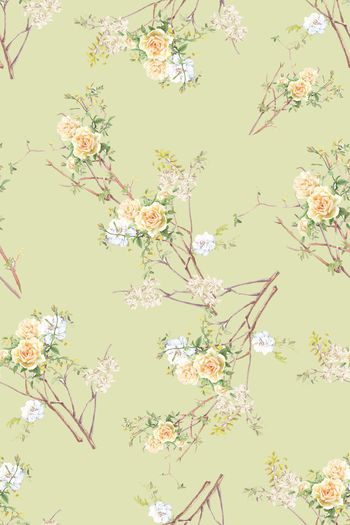 清爽底花卉印花华亿平台图片