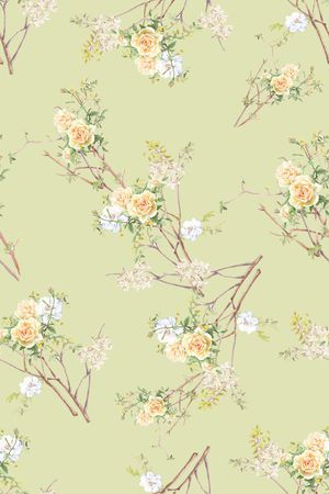 清爽底花卉印花华亿平台图片