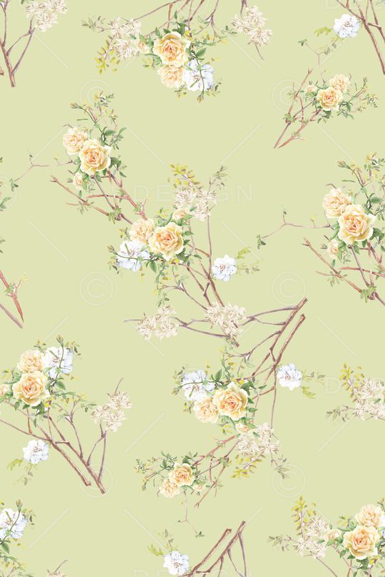 清爽底花卉印花华亿平台图片