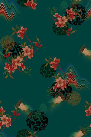 连衣裙印花华亿平台图片