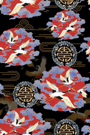 仙鹤印花华亿平台图片