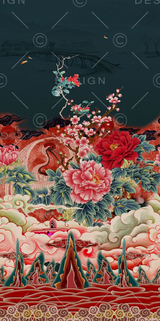 女装定位花印花华亿平台图片