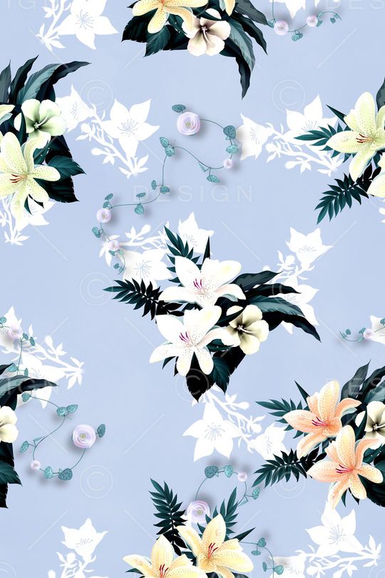 抽象花卉印花华亿平台图片