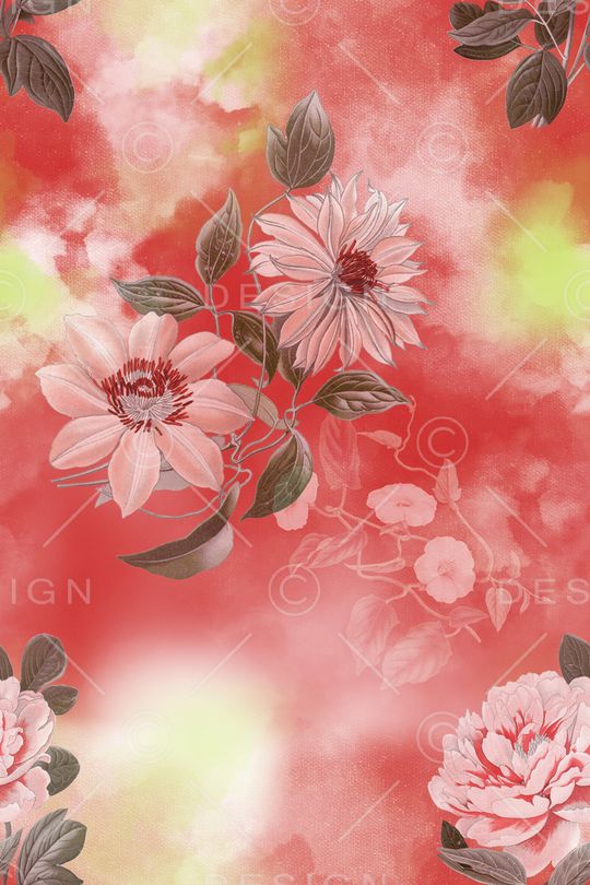 民族花卉印花华亿平台图片