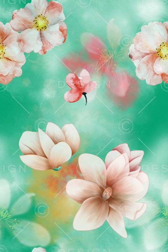 民族花卉印花华亿平台图片