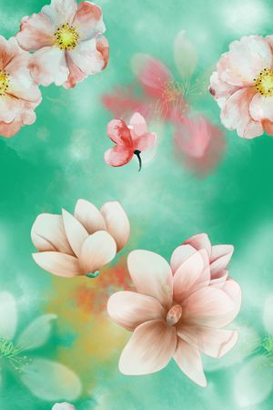 民族花卉印花华亿平台图片