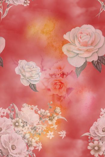 民族花卉印花华亿平台图片