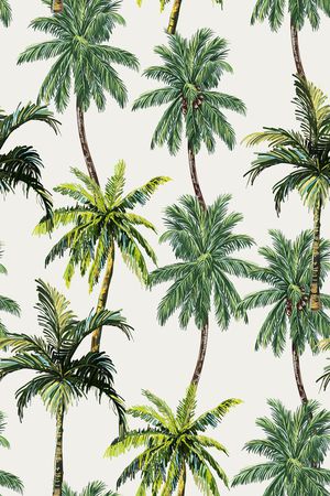 椰子树印花华亿平台图片