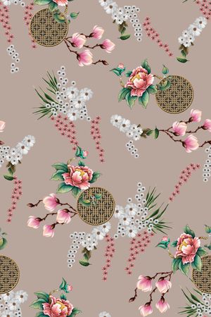 花卉印花华亿平台图片