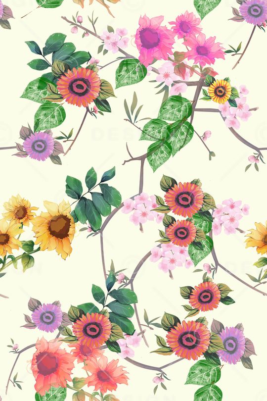 花卉印花华亿平台图片