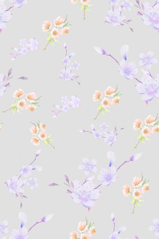 清爽底花卉印花华亿平台图片