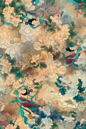 中国风印花华亿平台图片