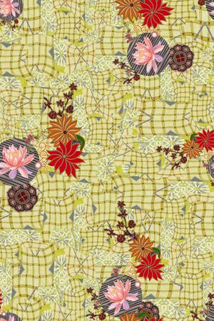 民族花卉印花华亿平台图片