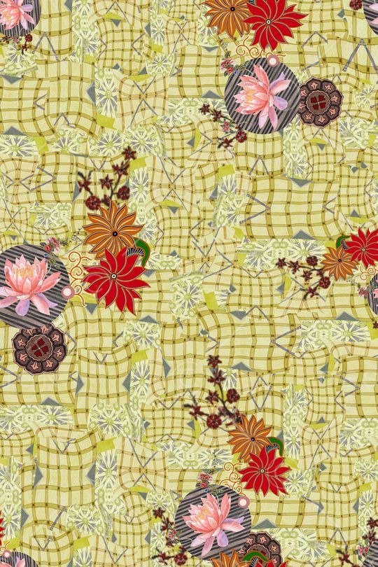 民族花卉印花华亿平台图片