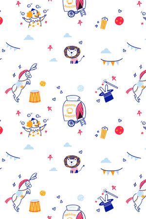 卡通动物印花华亿平台图片