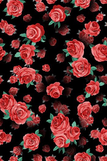 玫瑰花印花华亿平台图片