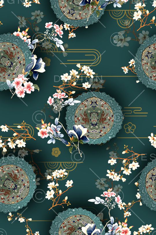 复古印花华亿平台图片