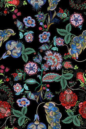 手绘花卉印花华亿平台图片