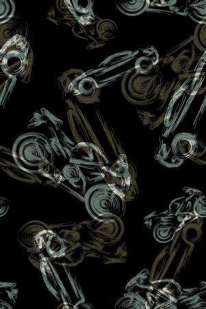 黑底花卉印花华亿平台图片